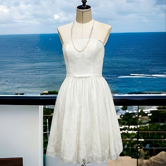 Wedding Gown by Mon Cheri, Ivory, midi, strapless - Picture 11 of 17